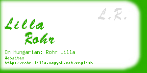 lilla rohr business card